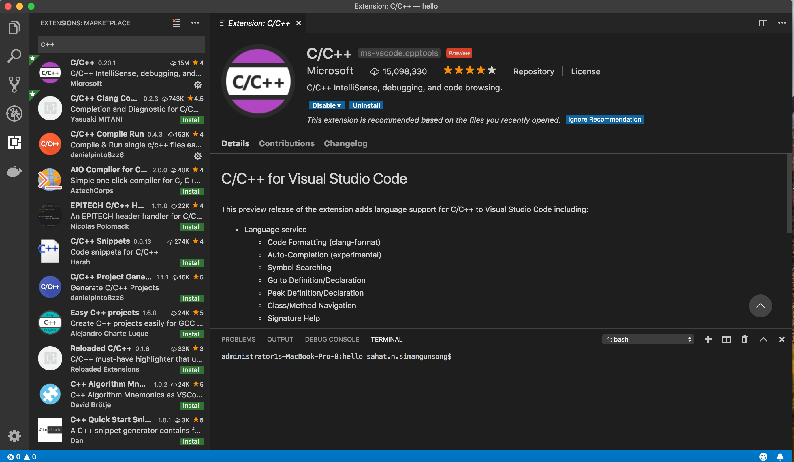 Xcode for c++ mac
